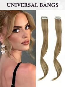 2pcs Side Bangs Clip-On Bangs With Long Sideburns, Clip-In Bangs With Synthetic Long Dragon Whisker Bangs, 12 Inches - Multicolor - View 14