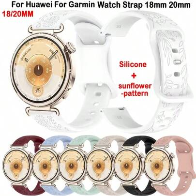 18mm/20mm Correa de reloj deportiva transpirable, compatible con Watch GT5 Pro/GT5/GT4/GT3/3 Pro/GT2, así como con Garmin Forerunner 245/255S/265S/645/55 y Approach S42/S12/S40. Brazalete resistente al sudor, adecuado para Galaxy Watch 7/6/5/4/3 y Amazfit GTS 4/GTR. Una opción de regalo ideal.