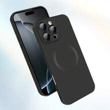 1 ốp lưng bảo vệ từ tính màu đen, chất liệu TPU mềm mờ cao cấp, chống rơi vỡ và chống trầy xước, tương thích với sạc không dây và các dòng máy Apple 17Pro/17ProMax/Air/17/16Pro/16ProMax/16Plus/16/16E/SE4/15Pro/15ProMax/15Plus/15/14Pro/14ProMax/14Plus/14/13Pro/13ProMax/13/12Pro/12ProMax/12/11ProMax/11/11Pro - màu đen - Xem 3