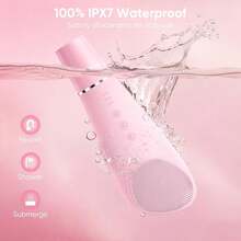 Stepcare Silicone Face Scrubber Blackhead Scraper Rechargeable 2-In-1 Facial Cleansing Brush & Skin Spatula Duo, IPX7 Waterproof Exfoliating Massager Deep Cleansing For Women And Men(Peachy Pink) - Baby Pink - View 6