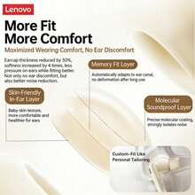 Lenovo EA269 Äkta trådlösa Bluetooth-hörlurar: Dubbel brusreduceringsteknik, utmärkt ljudkvalitet, kraftfulla stereoljudeffekter, låg latens i e-sportklass, bekväm passform, lämplig för flera scenarier. - Multifärgad - Visa 7
