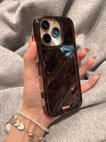 Vintage Black Brown Tortoiseshell Foil Texture Phone Case Compatible With IPhone 16 Pro Max, Apple 15, Soft Cover For 14 New, 12 Pro, 13 Pro Max, Anti-Fall Protective Cover For Women. The Color May Vary Slightly Under Different Display Angles. Waterproof Shockproof Scratch Resistant Valentines A940 - màu2 - Xem 5