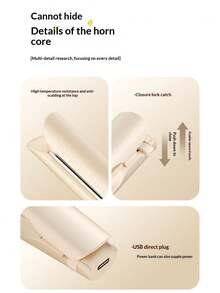 迷你无线直发卷发器二合一，低功率，小巧加热板，USB供电（不可充电），适合宿舍使用 - 彩色 - 查看 11