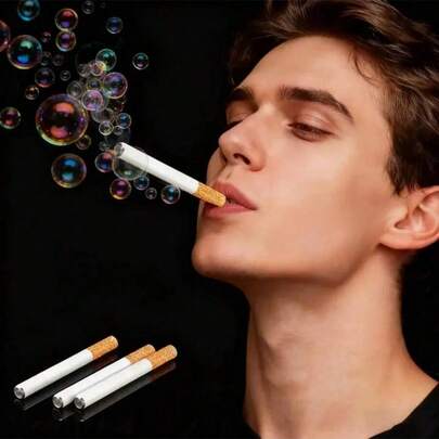 1pc Christmas Creative Cigarette Stick Bubble Stick, Metal Mini Bubble Stick(Excluding Bubble Liquid) , Handheld Bubble Tube Toys , Prank Creative Cigarette Stick Shaped Bubble Tube Props, Party Atmosphere Creation Tools, Fun Bubble Props - Suitable For Weddings, Parties, Photography And Special Occasions - Themed Party Supplies And Event Accessories, Christmas Gifts, Christmas Stocking Fillers, Christmas