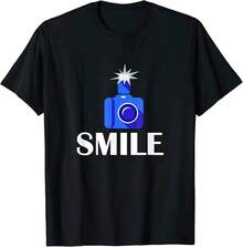 Funny Camera Graphic Smile Photography Photographer T-Shirt - Negro - Ver 1