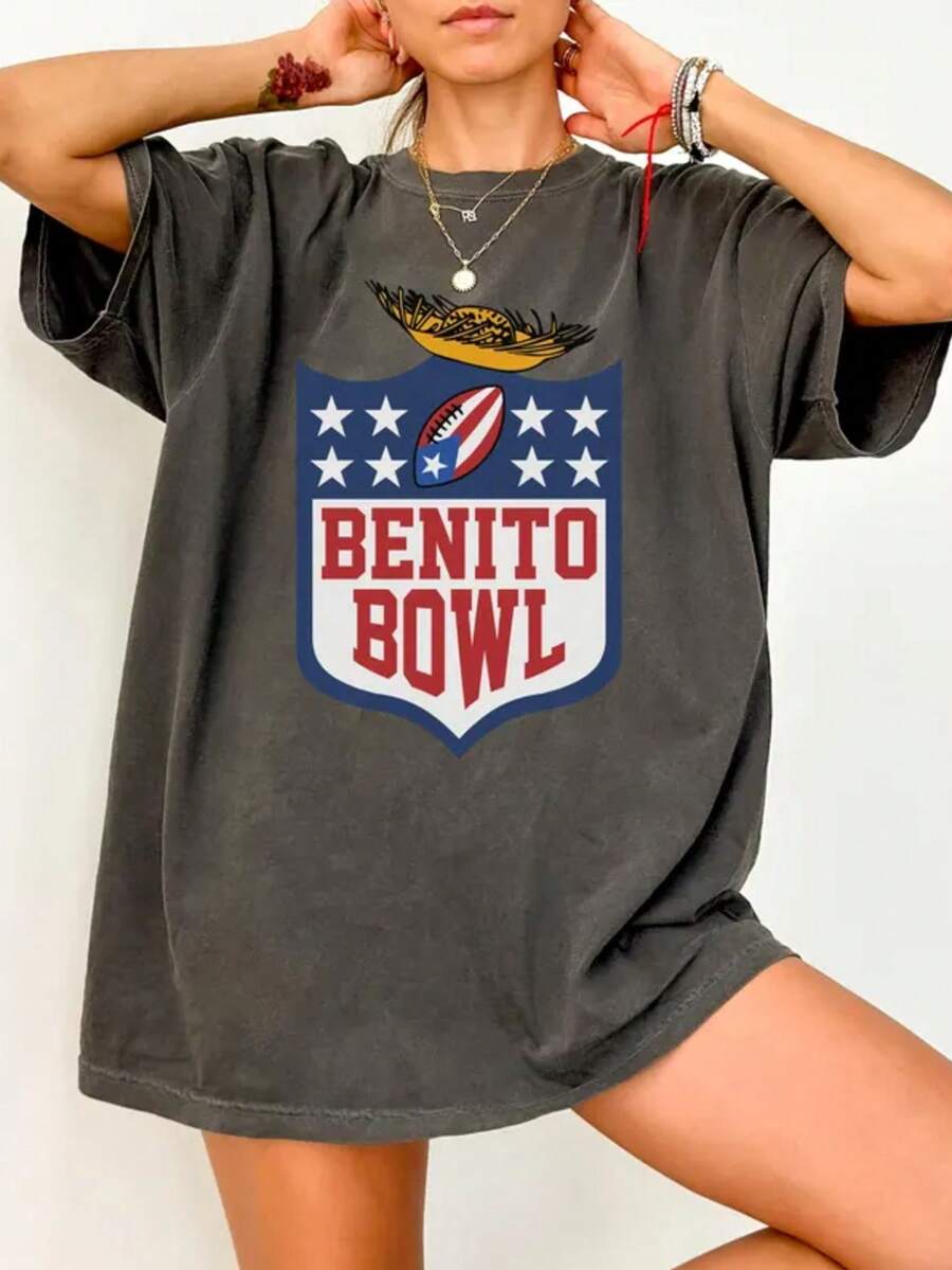 Benito Bowl Shirt, Puerto Rico Football Fan Tshirt, LX Bunny Bowl Shirt, Unisex - 黑色 - 查看 1