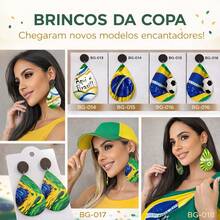 1 Pair Of Brazil Cup Earrings, Women's Accessory, Green And Yellow, Assorted Styles - Nhiều màu - Xem 4
