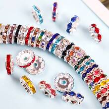 20 Stück 12mm bunte Strass Abstandsperlen, wellenförmige runde Abstandsperlen für DIY Schmuckherstellung, Halskette, Armband, Basteln - Verschiedenfarbig - Übersicht 2