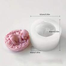 Cute Sleeping Baby Silicone Multifunctional DIY Handmade Plaster Aroma Stone Silicone Mold - White - View 2