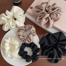 3 piezas Scrunchies retro, alta elasticidad - Adecuado para el hogar, actividades al aire libre, viajes y otras ocasiones Sujetadores de cola de caballo Bandas elásticas para el cabello Cuerda para el cabello Elástico para el cabello - Multicolor - Ver 8