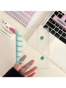 A7透明活页夹，6孔软质笔记本活页夹，透明活页装订封面，可替换圆形活页夹，带按扣 - 彩色 - 查看 8