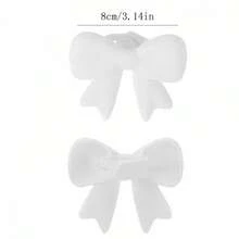 2Pcs Silicone Bow Headphone Accessories Cute Bow Clip Headphone Attachment Decorations For Women Gamers - White - View 5