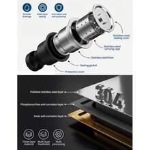 Fregadero de acero inoxidable, 90 cm de ancho x 60 cm de profundidad x 80 cm de alto, de una sola cubeta, independiente, con salidas de agua fría y caliente, para uso en interiores y exteriores, ideal para cocina y lavandería. - Azul y blanco - Ver 6