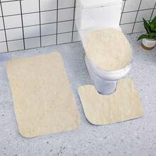 3 Set Bath Mats, Non-Slip Bath Rugs Toilet Seat Super Soft Plush Carpet With U-Shaped Contour Rug Toilet Lid Cover, Water Absorbent Bathroom Rugs, Machine Washable, Bath Rug For Bathroom Floor Bathtub Shower Toilet - Be - Xem 7