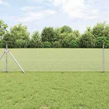 vidaXL Sechseckzaun Silber 0,6 X 10 M Verzinkter Stahl - A - Übersicht 1