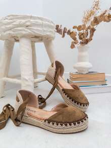 VIKIVIKI SHOES Women's Flat Espadrilles With Ankle Laces, Elegant Y2K Style Summer Sandal, Non-Slip Jute Sole, Breathable And Comfortable Design, Ideal For Holidays, Beach, Daily Walks And Casual Chic Summer Outfits - 棕色 - 查看 6