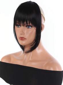 Poni Sintetis 6 Inci untuk Wanita, Cokelat, Hitam, Merah, Pirang, dengan Garis Rambut, untuk Pemakaian Sehari-hari - MultiWarna - View 2