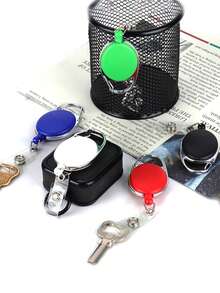1pc/7pcs Multicolor Oval Retractable Key Chain ID Card Holder Keychain Accessories, Retractable Key Card Reel Strap Clip Belt Clip And Keyring For Car Key Chain Lanyard ID Card Holder Gifts For Mother, Father, Graduation, And Teacher - Multicolor - View 7