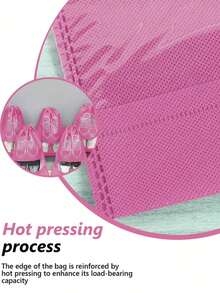 5/10pcs Pink Shoes Storage Bag,Travel Shoe Bags, Closet Organizer, Non-Woven Travel Portable Bag, Waterproof Pocket, Clothing Classified Hanging Bag Large Transparent Travel Drawstring Shoe Bags, Waterproof And Dustproof, Portable - 粉色 - 查看 6