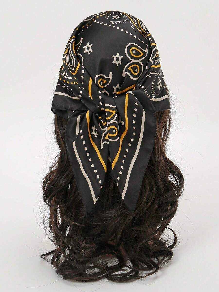 1pc Bandana With Paisley Print, Versatile Headband/Neck Scarf/Bandana - Multicolor - View 1