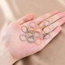 20pcs Multi-Size Minimalist Fashion Seamless Stainless Steel Round Earring Pendants For DIY Necklace, Bracelet, Earring And Handmade Jewelry Accessories - Stainless Steel Ring - View 5