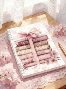 A5粉色复古笔记本 - 螺旋装订，适合家庭/办公室使用，书写流畅，是日记、素描、办公和日常笔记的理想之选，是送给姐妹、女性、生日和情人节的完美礼物，也适合用作日记本和笔记本，便携，适合大学生和办公室使用。 - 彩色 - 查看 3