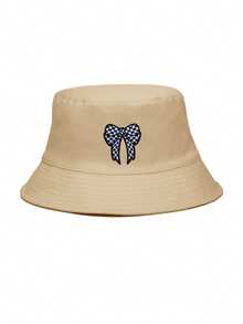 1pc Women's Plaid Bow Bucket Hat, Sun Protection, Windproof, Warm, Suitable For Daily Wear - Multicolor - View 8
