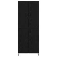 vidaXL Highboard In Schwarzeichen-Optik, 69,5 X 34 X 180 Cm, Holzwerkstoff - Schwarz - Übersicht 8