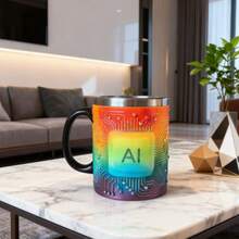 创意科技主题杯，薯片造型咖啡杯，啤酒杯，电影纪念陶瓷杯，不锈钢水杯 - 彩色 - 查看 4