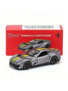 1:64 Scale Diecast Alloy Mini Racing Car Model - Realistic Collectible & Gift For Men - 1:64 Gray FERARI 812 COMPETIZIONE - View 1