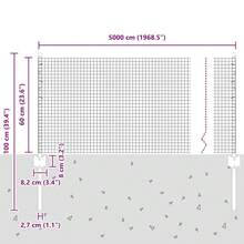 vidaXL Zaun Mit Pfosten Silber 0,6 X 50 M Stahl - A - Visualizzare 11