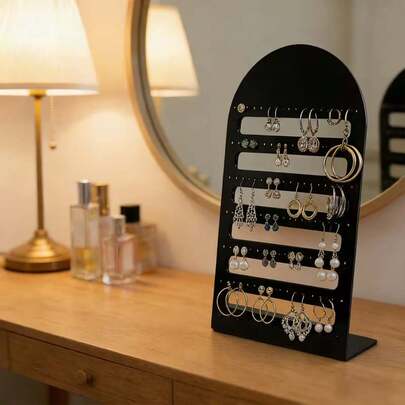 حامل عرض أقراط أكريليك بشكل حرف L سعة كبيرة، مناسب لعرض المجوهرات في متاجر البيع بالتجزئة