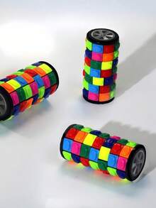 1个3D玉米立方体拼图，，圆柱拼图，个性化3/5/7层高难度，成人减压玩具，3D手指玩具，感官立方体，感官玩具，手指玩具，压力球，泡沫玩具 - 彩色 - 查看 3