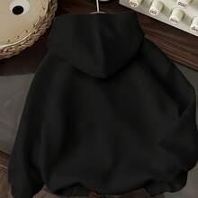 Girls' Hooded Sweatshirt With Cherry Curry Print - Cool Style For Girls - Black - View 3