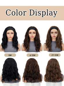 Adjustable Headband Wig - Short Wavy Shoulder Length Curly Synthetic Fiber, Non-Adhesive Comfortable For Daily Wear & Party, Heat Resistant Basic Style For Women - Multicolor - View 6
