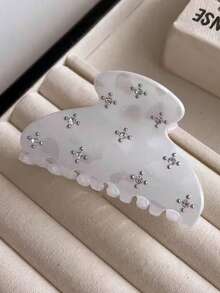 1 pieza Pinza para el cabello con clip de pelo en forma de semicírculo negro con strass en forma de estrella, pinza para el cabello occipital, pinza para el cabello mediana linda y elegante, accesorio para el cabello - Multicolor - Ver 9