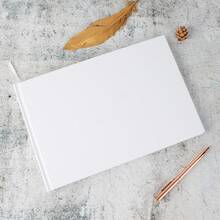 Personalized Wedding Guest Book, Horizontal Wedding Book, Photo Wedding Book, Monogram Wedding Book, Hardcover Monogram Wedding Guest Book, Wedding Journal, Wedding Guestbook, Customized Guestbook, Personalized Wedding Guestbook, Wedding Scrapbook, Wedding Keepsake Album - White - View 6