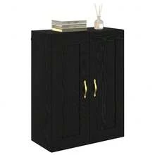 vidaXL Wandschrank Schwarz Eichen-Optik 69,5 X 34 X 90 Cm - Black - View 3