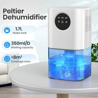 Deshumidificador B221 - Depósito de agua de 1,7 litros - Capacidad de deshumidificación diaria 350 ml - Apto para habitaciones de 5 a 20 metros cuadrados - Ruido de funcionamiento 40 decibelios