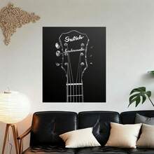 Framed 1pc Framed Gretsch Electric Guitar Headstock Canvas Art - Black & White Musical Decor With, Ready-To-Hang Framed Poster For Music Room, Living Room, Office, Studio - Perfect Gift For Guitarists & Music Lovers - Vintage Instrument Poster, Guitar Decor, Office Artwork, Classic Design, Durable Frame, Wall Hanging, Home Decorators, Flat - Đóng khung - Xem 5