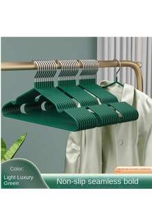 20pcs Adult Clothes Hanger New Style Plastic Coated Clothes Hanger Metal Non-Slip Traceless Clothes Hanger Clothes Hanging Rack - Blue - View 3