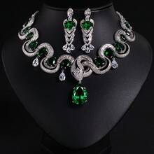 1 Set Damen Mode Schmuckset, Halskette, Ohrringe, Schlange, geeignet für Frauen/Braut/Brautjungfer/Urlaub/Party/Hochzeit/Bankett, Geschenk - Schmuckset - Übersicht 6