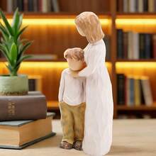 Single Piece | Height: 13cm / 5.1 Inches | Healing Art Style | Resin Material | Mother And Child Statue, Nordic Minimalist Design | White Dress With Beige Clothing | Standing Embracing Pose | Geometric Texture And Soft Silhouette Details | Desktop Decor Ornament | Perfect For Mother's Day, Birthday, Family Memorial, Bedroom, Study, Living Room Decoration, Spring & Summer Home Styling,Home Decor,Room Decor,Valentine's Day Gifts - 1PC - Xem 1