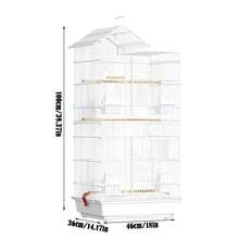 Jaula Extra Alta de 100 cm para Loros, Cacatúas y Agapornis - Aviario Multinivel con Malla de Alambre Soldado, Amplio Área de Vuelo, Base Robusta - Ideal para Hogar, Veterinaria o Cría - Fácil Montaje y Limpieza, Diseño Elegante, Construcción Duradera, Hábitat para Aves, Amantes de las Aves - H - Ver 2