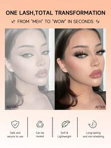 9对蓬松凌乱假睫毛，一盒三种款式，3D水貂毛假睫毛，自然卷翘，浓密交叉全条假睫毛，适合派对场合 - 交叉款 - 查看 5