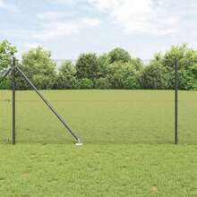 vidaXL 25 X 1,4 M (16 X 16 Mm Maschen) Stahl Und PVC Zaunpfosten, Grau - A - View 1