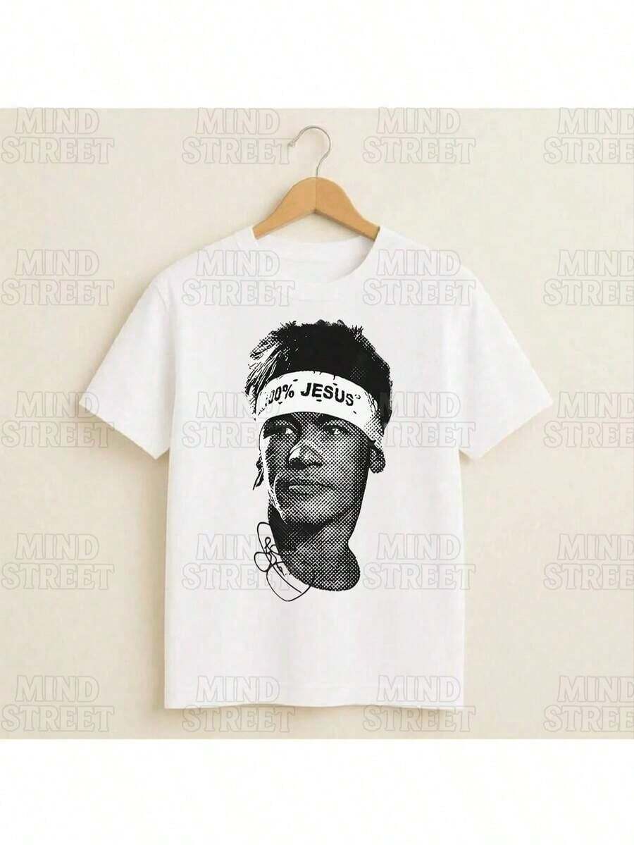 Jr. Soccer T-Shirt, Unisex, Men's And Women's, 100% Cotton, Top Premium Streetwear, New Release, Immediate Shipping, Various Colors!! Plus Size - 白色 - 查看 1