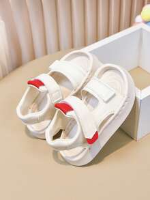 1 Pair White Boys' Sandals, New Design, Non-Slip, Toddler/Little Kid Summer Shoes, Soft Sole - White - View 7