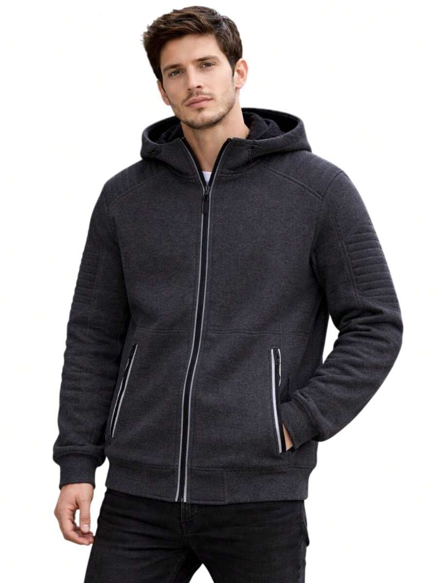 Men's Lined Fleece Jacket: Quality, Comfort, And Style. - Grey - View 1