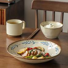 1pc 9-Inch Lotus Leaf Plate, High-End Ceramic Irregular Salad/Serving Dish - Multicolor - View 9